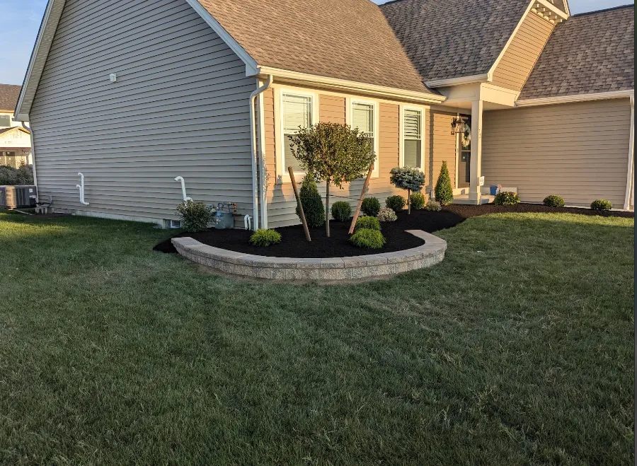 New planting beds after the redesign in Orchard Park, NY