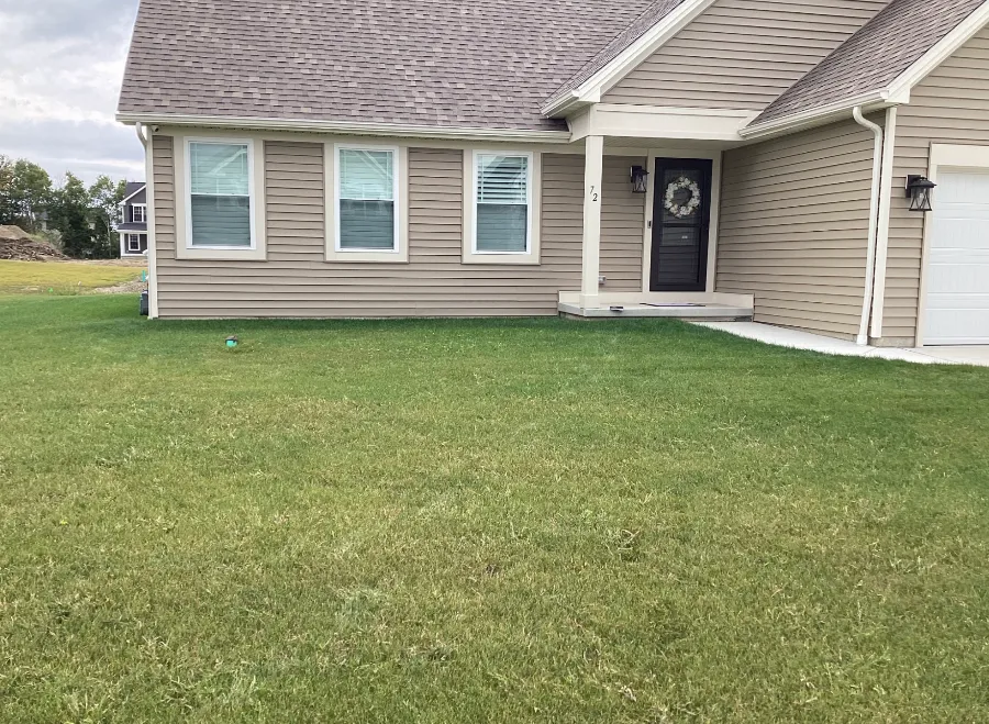 Property before a new landscape design in Orchard Park, NY