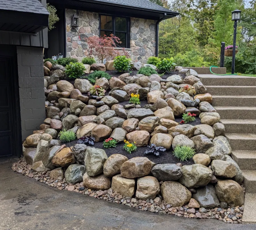 Custom landscape design at a West Seneca, NY home