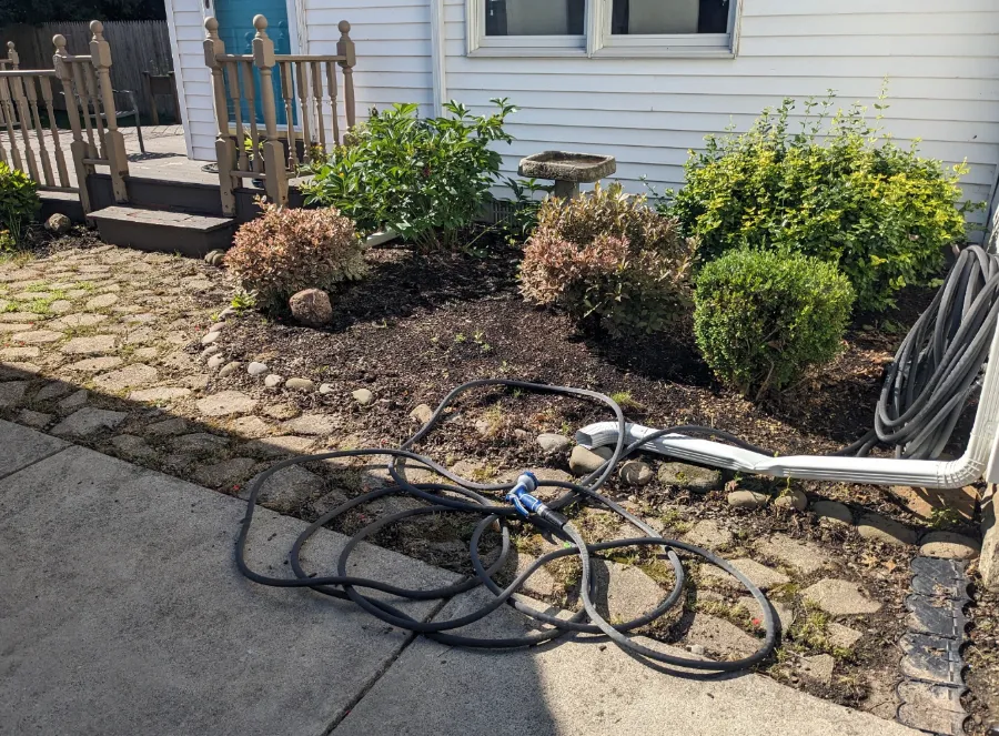 Front yard before maintenance in Orchard Park, NY