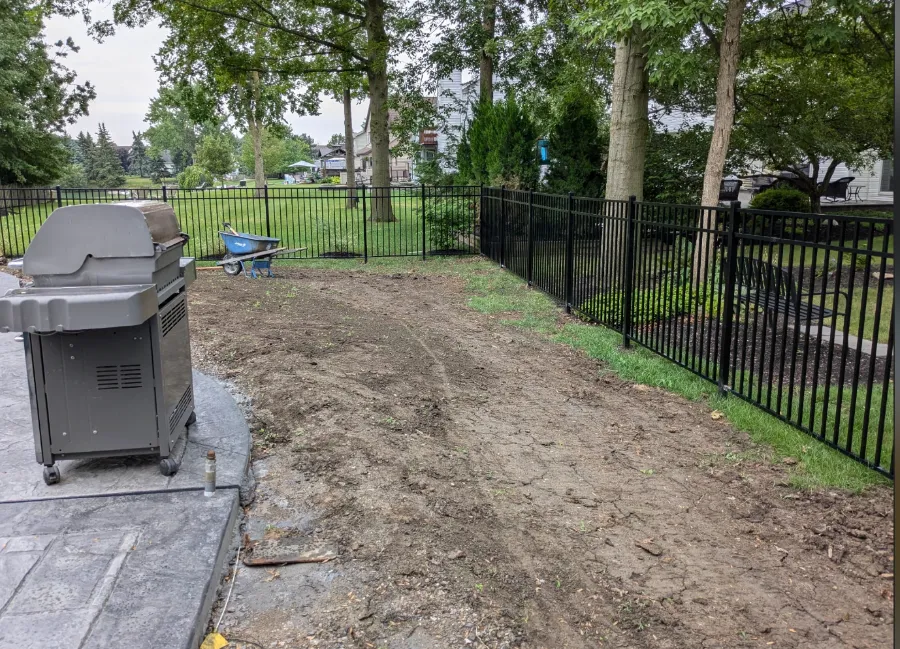 Lawn before seeding in East Aurora, NY
