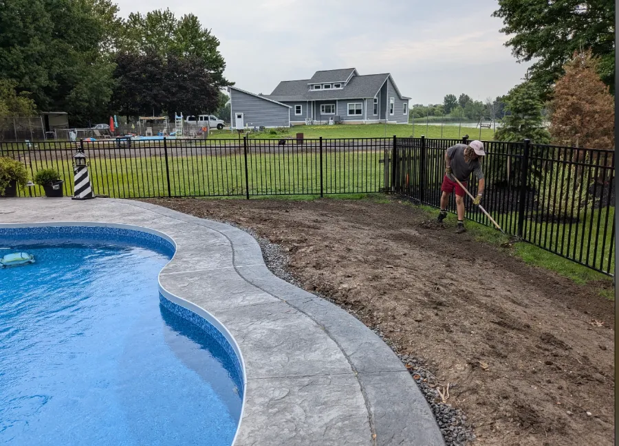 Residential lawn before seeding in Hamburg, NY
