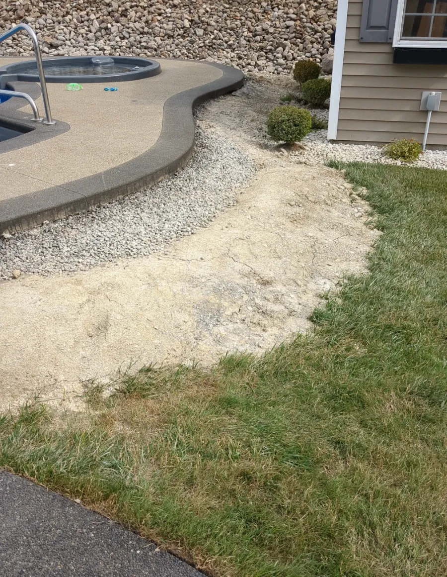 Lawn before sod installation in Orchard Park, NY